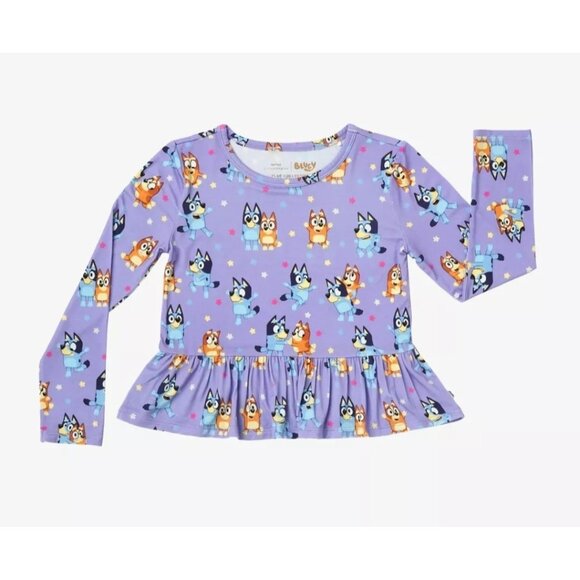 NEW!! Little Sleepies Bluey Dance Mode Long Sleeve Peplum Tee Size 3T - Picture 1 of 5